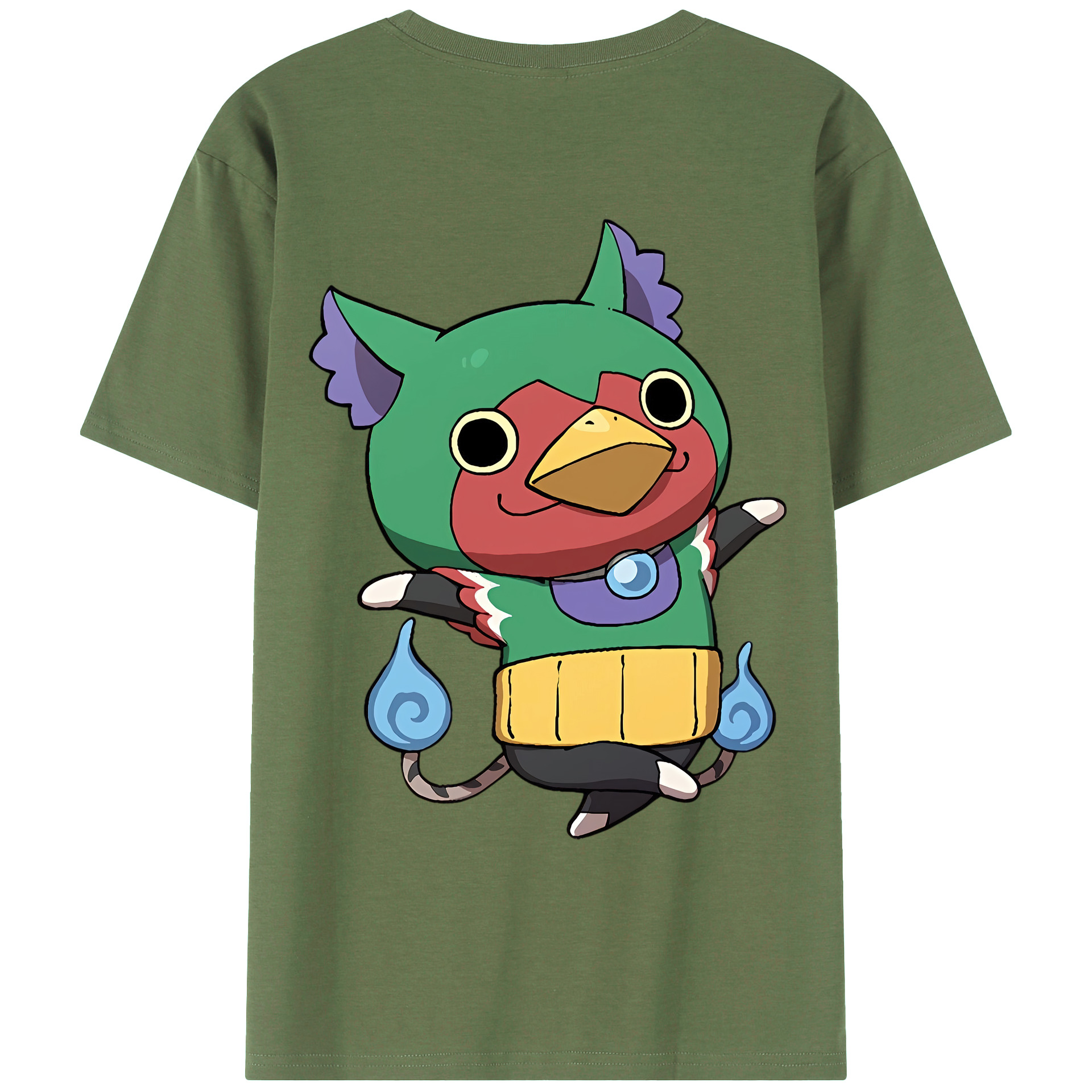 （画像用） 妖怪ウォッチ Yo-kai Watch 綿100％ メンズ半袖Tシャツ（バックプリント） 通気性